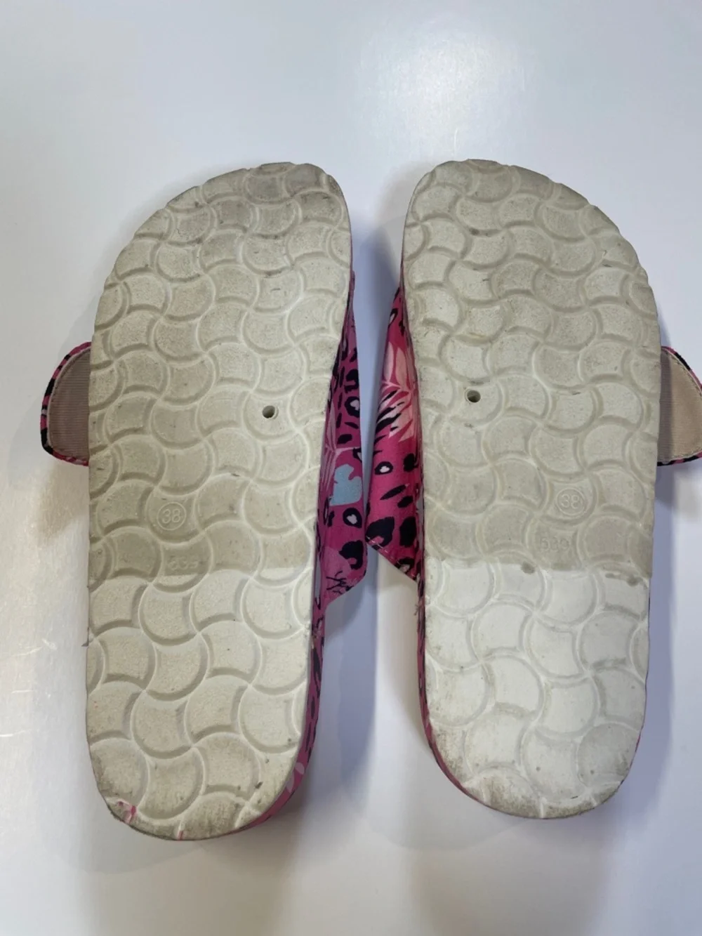 Lukees by Muk Luk Womens Pink Leopard Floral Slide Sandals Size EU 38 US 7.5-8